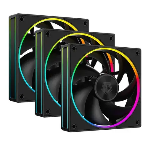 Set 3 Ventilatoare ID-Cooling AF-127, 120mm, iluminare aRGB (Negru)