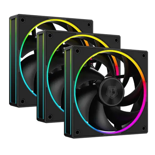 Set 3 Ventilatoare ID-Cooling AF-127, 120mm, iluminare aRGB (Negru)