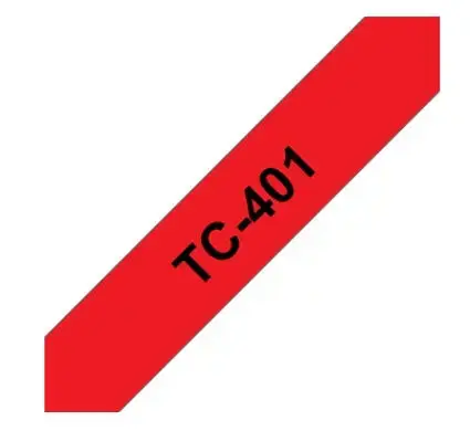 Banda Laminata Brother TC401, 12mm (Negru/Rosu)