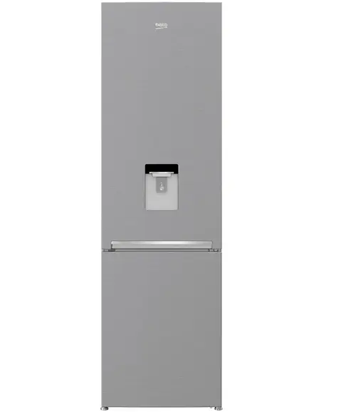 Combina frigorifica Beko RCSA406K40DXBN, 386 l, Clasa E, Termostat reglabil, Dozator de apa, H 202.5 cm (Argintiu)