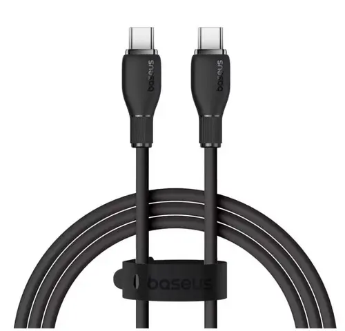 Cablu de date Baseus Pudding Series, 100W, USB-C la USB-C, Fast Charging, 1.2 metri (Negru)