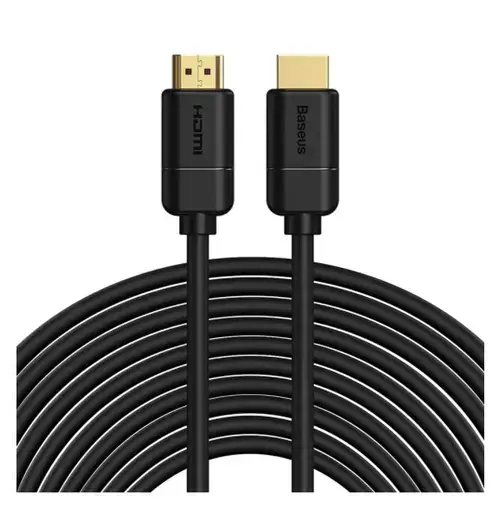 Cablu HDMI 2.0 Adaptor 4K Baseus CAKGQ-D01, 30 Hz, 3D, HDR, 18 Gbps, HDMI la HDMI, 5 m (Negru/Auriu)