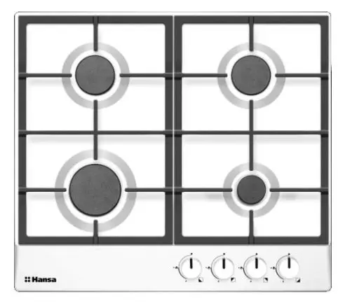 Plita incorporabila Hansa BHGW630502, Gaz, 4 arzatoare (Alb)