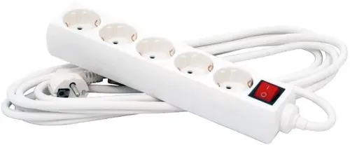 Prelungitor Spacer PP-5-30, 5 prize, 3m, intrerupator (Alb)