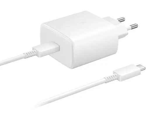 Incarcator Retea cu Cablu USB-C Samsung EP-TA845 + DW767JWE, 45W, 4.05A, 1 x USB-C, GP-PTU020SOFWQ, Bulk (Alb)