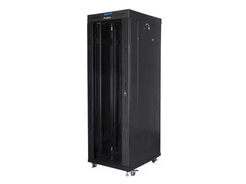 Rack Cabinet 19inch Free-Standing 37U/600x800, Usa sticla, Panou LCD (Negru)