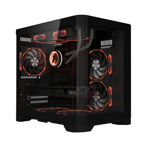 Carcasa 1STPLAYER UV5, Cube Tower, ARGB, Tempered Glass, Sloturi Expansiune 4 (Negru)