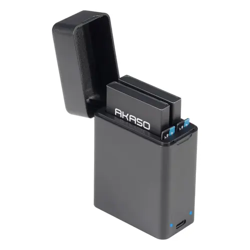 Dock incarcare baterii AKASO Seemor NVAC0002-BK, 2 Sloturi microSD si baterii (Negru)