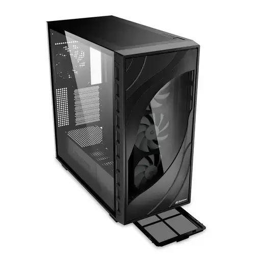 Carcasa PC Sharkoon Rebel C80G, RGB, Mid Tower ATX (Negru)