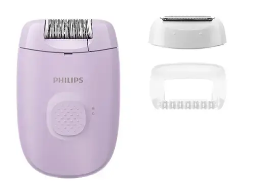 Epilator Philips Seria 2000 BRE237/00, 1 setare de viteza, cap de epilare lavabil, 2 accesorii (Mov)