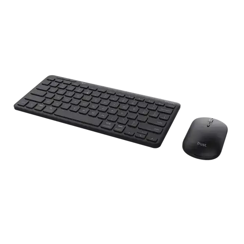 Kit tastatura si mouse wireless Trust Lyra, USB/Bluetooth, 1600 dpi, Negru