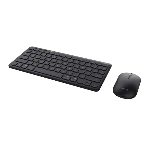 Kit tastatura si mouse wireless Trust Lyra, USB/Bluetooth, 1600 dpi, Negru