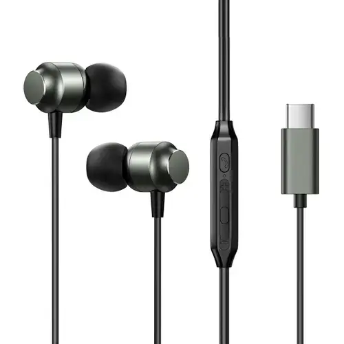 Casti Stereo Joyroom JR-EC06, USB-C, Microfon, Difuzor Dinamic Hi-Fi 10mm (Gri)