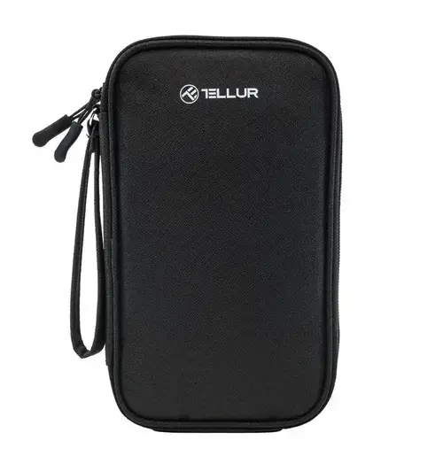 Geanta Tellur pentru organizare cabluri si accesorii, 21x12.5x6cm, poliester (Negru)