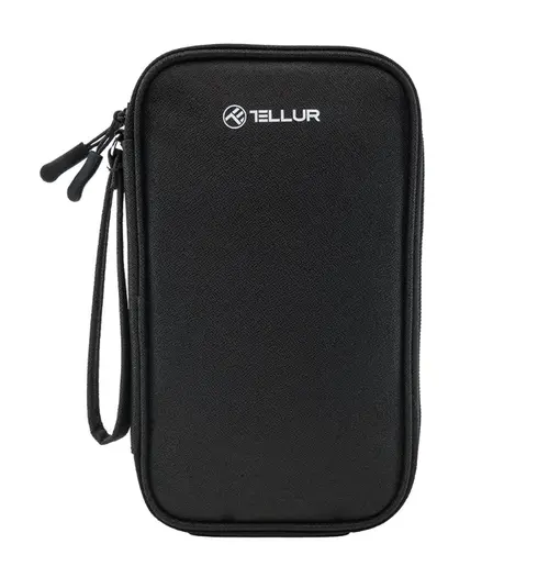 Geanta Tellur pentru organizare cabluri si accesorii, 21x12.5x6cm, poliester (Negru)