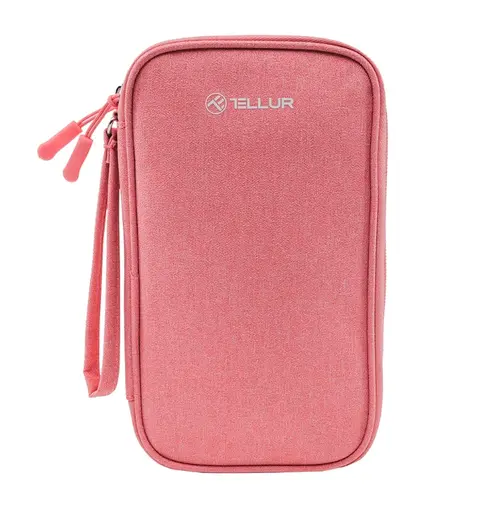 Geanta Tellur pentru organizare cabluri si accesorii TLL193021, 21x12.5x6cm, poliester (Roz)
