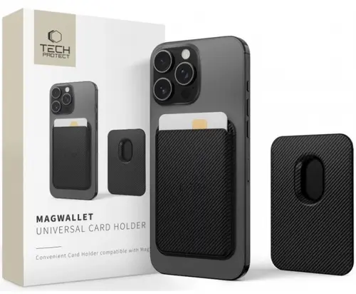 Portofel MagSafe, Tech-Protect, Magwallet Carbon (Negru)