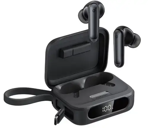 Casti in-ear true wireless bluetooth Anker Soundcore P41i, ANC, cablu USB-C retractabil, functie baterie externa, IPX5 (Negru)