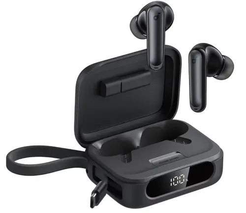 Casti in-ear true wireless bluetooth Anker Soundcore P41i, ANC, cablu USB-C retractabil, functie baterie externa, IPX5 (Negru)