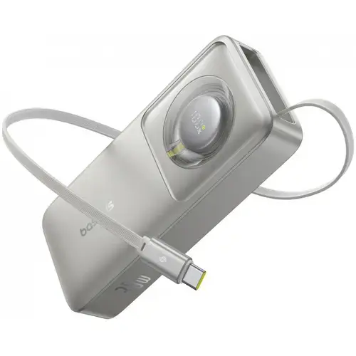 Baterie Externa Baseus OS Free2Pull P10073701843-00, 10000 mAh, 30W, QC + PD, 2 x USB-C (Gri)