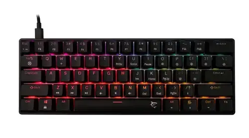 Tastatura Mecanica Gaming cu fir White Shark SHINOBI v2, RED OUTEMU Switch, Tip Compact Carry-On, Full Anti-Ghosting, Taste Iluminate RGB LED, Cablu braided 1.8m, Software (Negru)