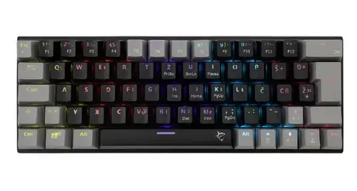 Tastatura Mecanica Gaming cu fir White Shark WAKIZASHI v2, RED Switch, Tip Compact Carry-On, Full Anti-Ghosting, Taste Iluminate Rainbow LED, Cablu 1.5m USB-C-USB-A Detasabil (Negru/Gri)