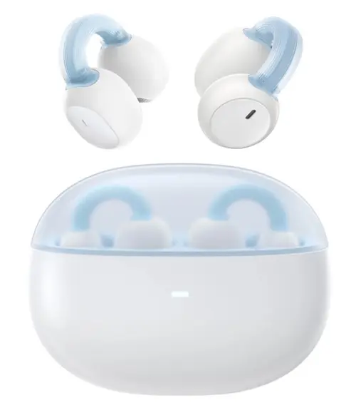 Casti True Wireless Baseus AirGo 1 Ring Open-Ear, Bluetooth, USB Type-C, Autonomie casti 6 ore (Alb)