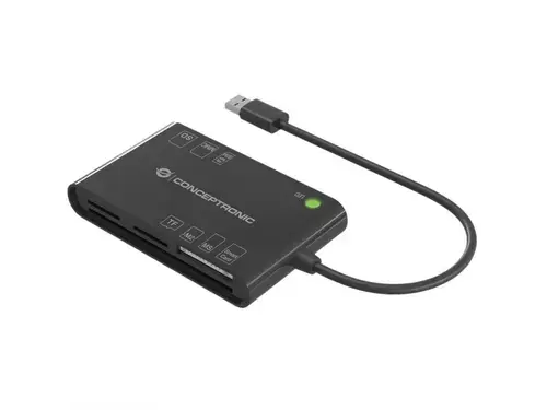 Cititor de carduri inteligente, SIM, SD, TF/MicroSD, MMC, MS, M2 Conceptronic BIAN01B All-in-One, USB 2.0 (Negru)