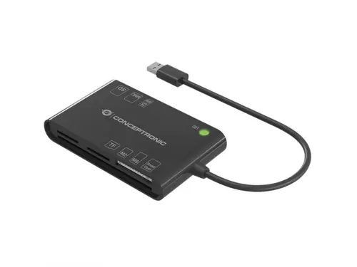 Cititor de carduri inteligente, SIM, SD, TF/MicroSD, MMC, MS, M2 Conceptronic BIAN01B All-in-One, USB 2.0 (Negru)