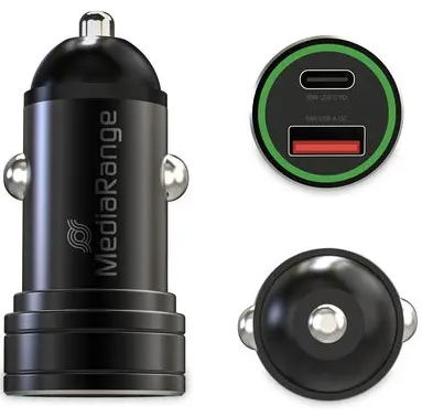 Incarcator MediaRange MRMA120, 30W, 1x USB-A si 1x USB-C (Negru)