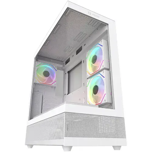 Carcasa AQIRYS Antlia ARGB, Middle Tower, tempered glass (Alb)