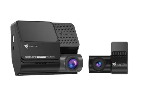 Camera video auto fata-spate NAVITEL RS985, DVR, 4K, Night Vision, Ecran IPS 3inch, GPS, Wi-Fi (Negru)