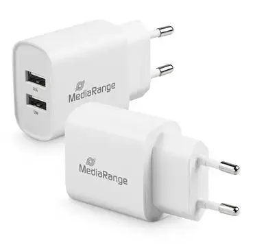 Incarcator MediaRange MRMA114, 12W, Fast Charging, 2x USB-A (Alb)