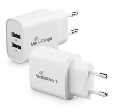 Incarcator MediaRange MRMA114, 12W, Fast Charging, 2x USB-A (Alb)