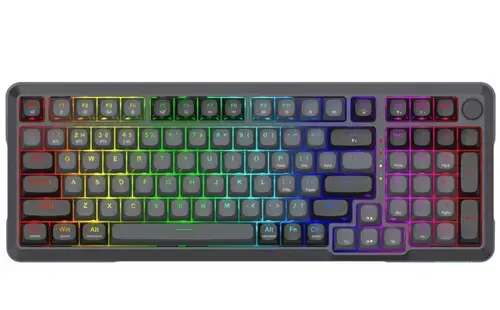 Tastatura Redragon Bragi Pro, iluminare RGB, Wired, Wireless 2.4GHz, Bluetooth (Negru/Gri)