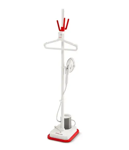 Aparat de Calcat Vertical cu Abur Polti Vaporella Vertical Styler GSF80R, 1,2 l, 5 Bar, 30 sec, talpa dubla ceramica (Alb/Rosu)