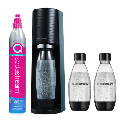Aparat de sifon SodaStream Terra 1012813400, 3 sticle incluse (PET), Butelie CO2 (Negru)