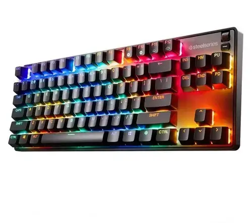 Tastatura Gaming Mecanica SteelSeries Apex Pro TKL, Wireless, iluminare RGB, Layout US, model 2023, Switch Ajustabil (Negru)