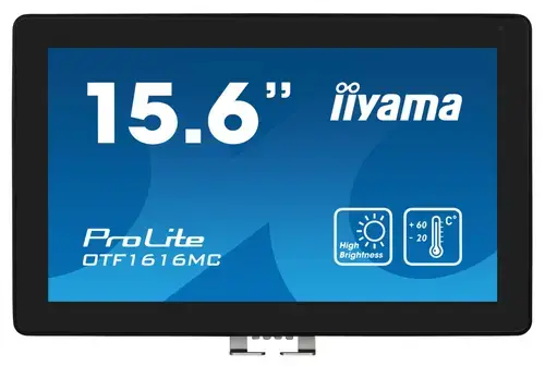 Monitor VA LED Iiyama 15.6inch OTF1616MC-B1, Full HD (1920 x 1080), VGA, HDMI, DisplayPot, Touchscreen (Negru)