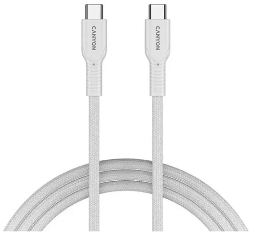 Cablu de date Canyon CND-CCAP60AB10W, USB-C - USB-C, 1 m (Alb)