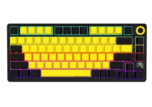 Tastatura mecanica Lorgar - KBP7075W, wireless, Linear, RGB (Negru/Galben)