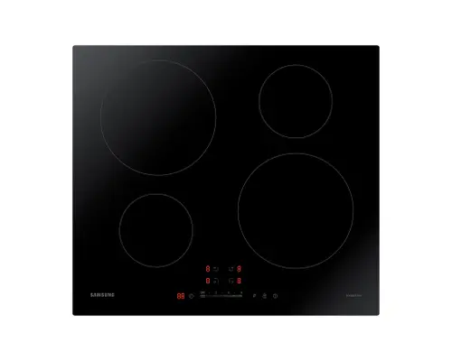 Plita incorporabila Samsung NZ3000 NZ64H37070K, Inductie, 4 zone de gatit, 7200 W, Sticla ceramica, Control glisant (Negru)