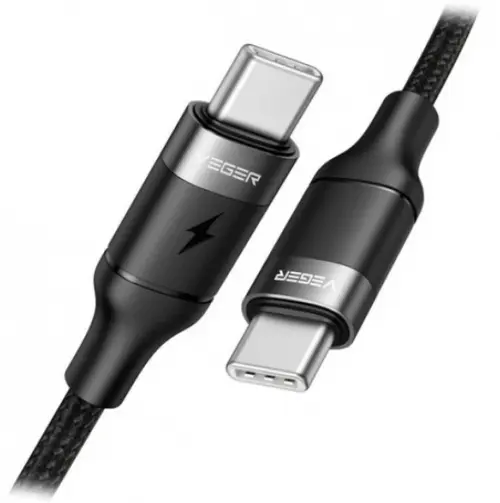 Cablu de date Veger CC02, USB-C - USB-C, 1.5m (Negru)