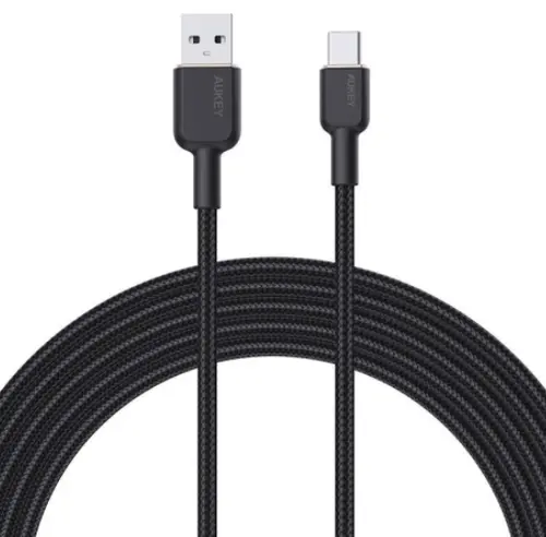 Cablu de date AUKEY CB-NAC2, USB-C - USB, 1.8 m (Negru)