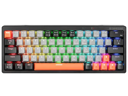 Tastatura Gaming Mecanica Wireless Tracer GAMEZONE EVO1 HOT SWAP 63, Bluetooth/2.4G/USB-C, 63 taste, Switch TNT, HOT SWAP, Iluminare RGB (Gri)