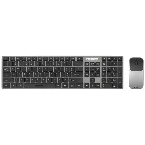 Set tastatura si mouse Wireless Tracer TRAKLA46773 RF Nano, Layout US (Gri)