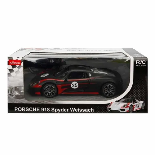 Masina cu telecomanda Porsche 918 Spyder Weissach, scara 1 la 14 (Negru)
