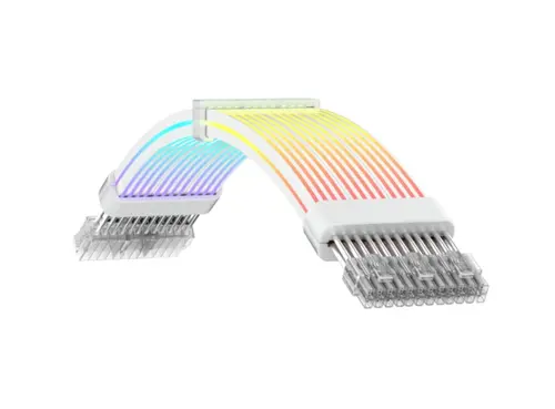Prelungitor cablu alimentare Gamemax ACGMARGB3X8PVGAWH, 3x 8 pini, VGA, ARGB, 30cm (Alb)