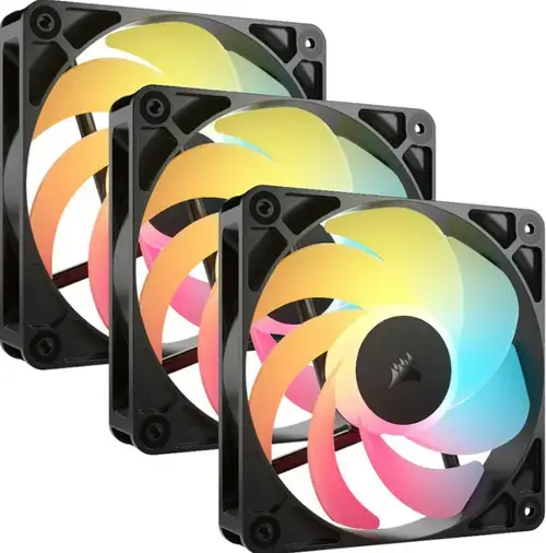 Set ventilatoare Corsair RS120 Reverse, ARGB, 3x 120mm (Negru)