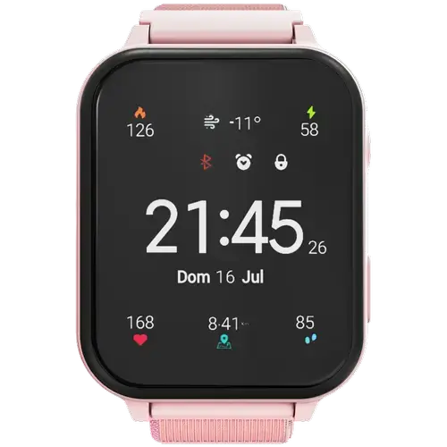 Smartwatch copii CANYON Alfie KW-37 Study&Game, Ecran IPS 1.69inch, 512MB Flash, 16 jocuri, Camera, IP66 (Roz)